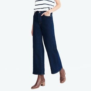 Madewell Dark-Wash Wide-Leg Cropped Jeans